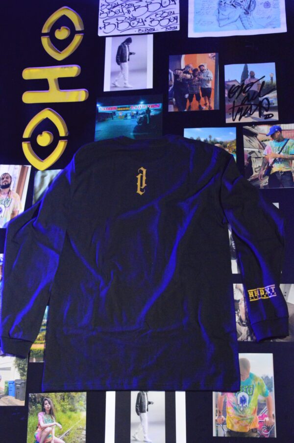 PLAYERA ECLIPSE NEGRA MANGA LARGA CON DORADO - Imagen 2